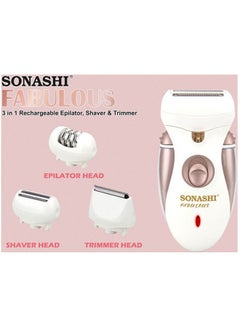 SONASHI Detachable Shaver Epilator And Trimmer Head With Sharp Stainless Steel Blades Washable Accessories 2 Speed Settings On And Off Switch LED Light Continuous Working Time of 45 Mins  SLD-824 Multicolour  - Image 5
