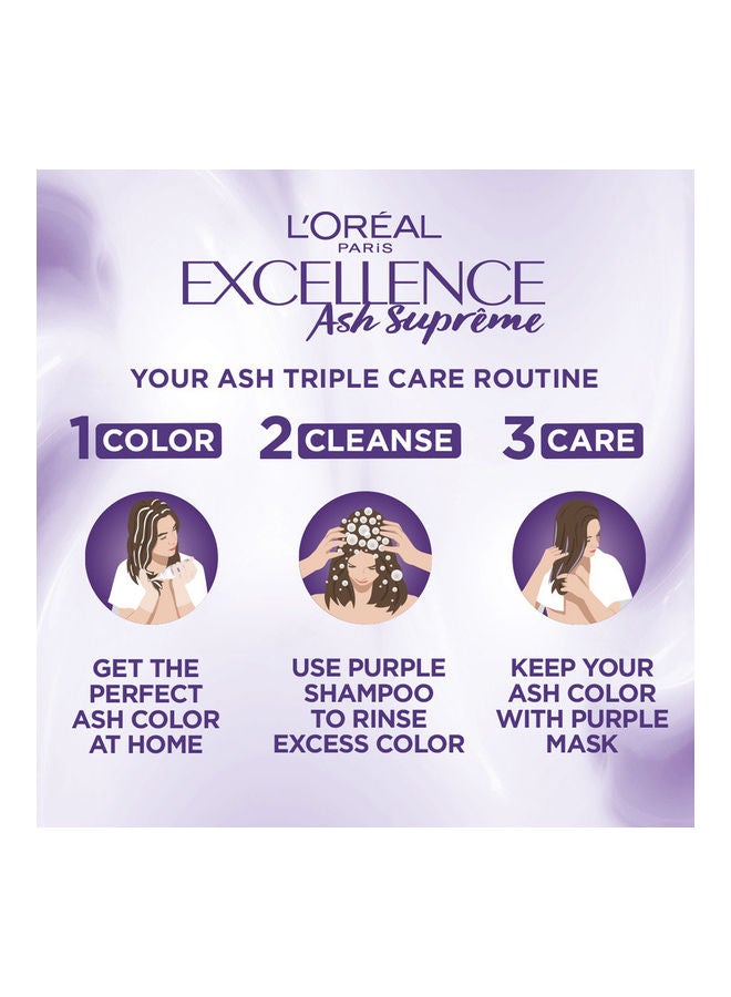 L'OREAL PARIS Excellence Ash Supreme Lightening Triple Care Color 7.12 Cool Pearl Blonde 192ml  - Image 3