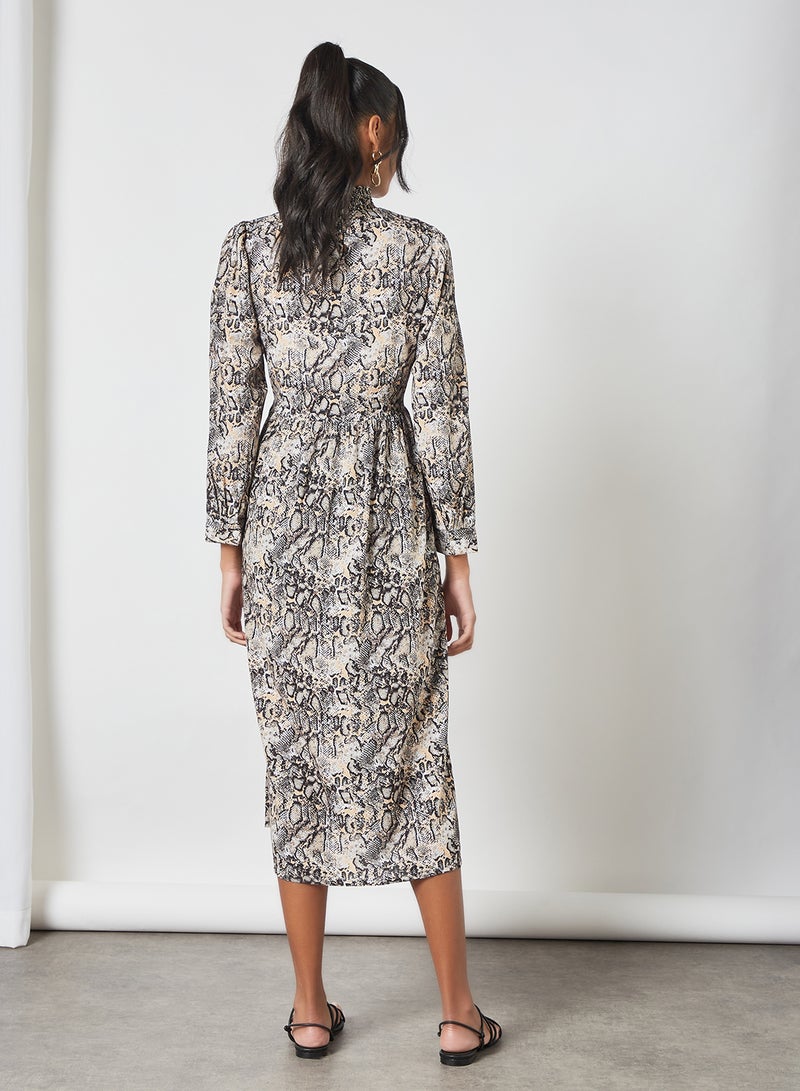 Sivvi x D'Atelier - Snake Print Midi Dress Multicolour - Image 1