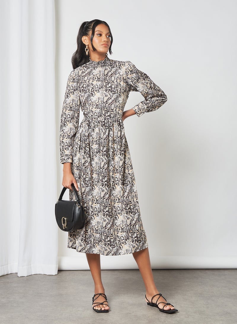 Sivvi x D'Atelier - Snake Print Midi Dress Multicolour - Image 1