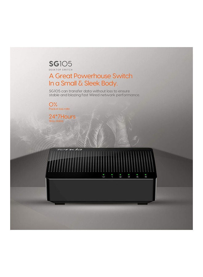 Tenda 5-Port Gigabit Ethernet Desktop Switch Black