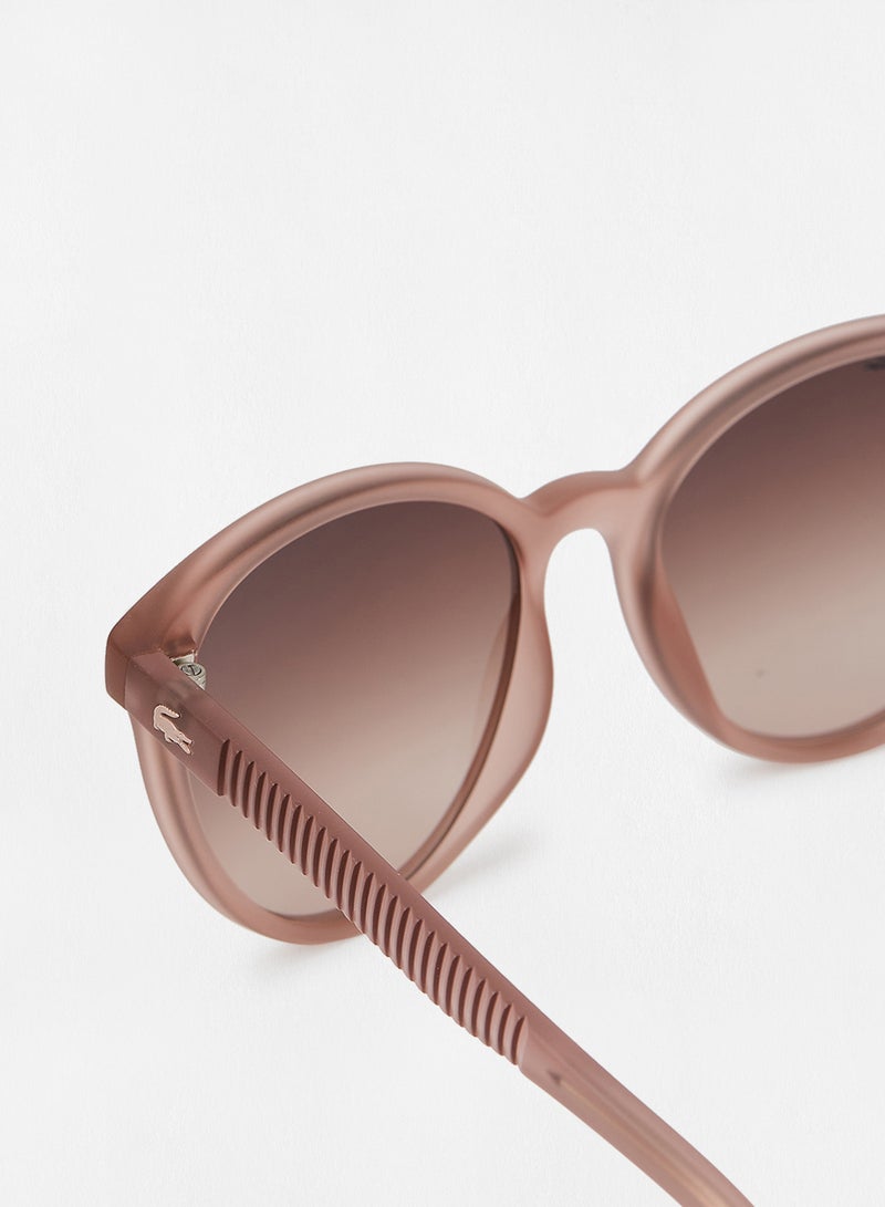 لاكوست نظارات شمسية بإطار مستدير وعدسات واقية من الأشعة فوق البنفسجية مقاس 54 مم للنساء - Image 2