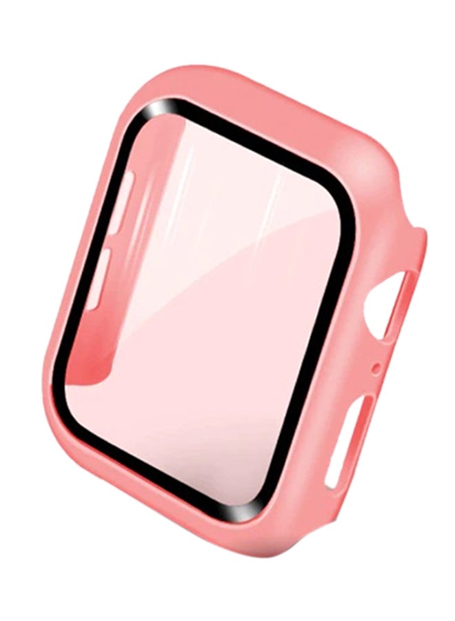 بي إس إن إل غطاء حماية واق مع لاصقة حماية للشاشة من الزجاج المقوى لساعة أبل ووتش سيريز 4/5/6/SE مقاس 44 مم وردي زهري - Image 1