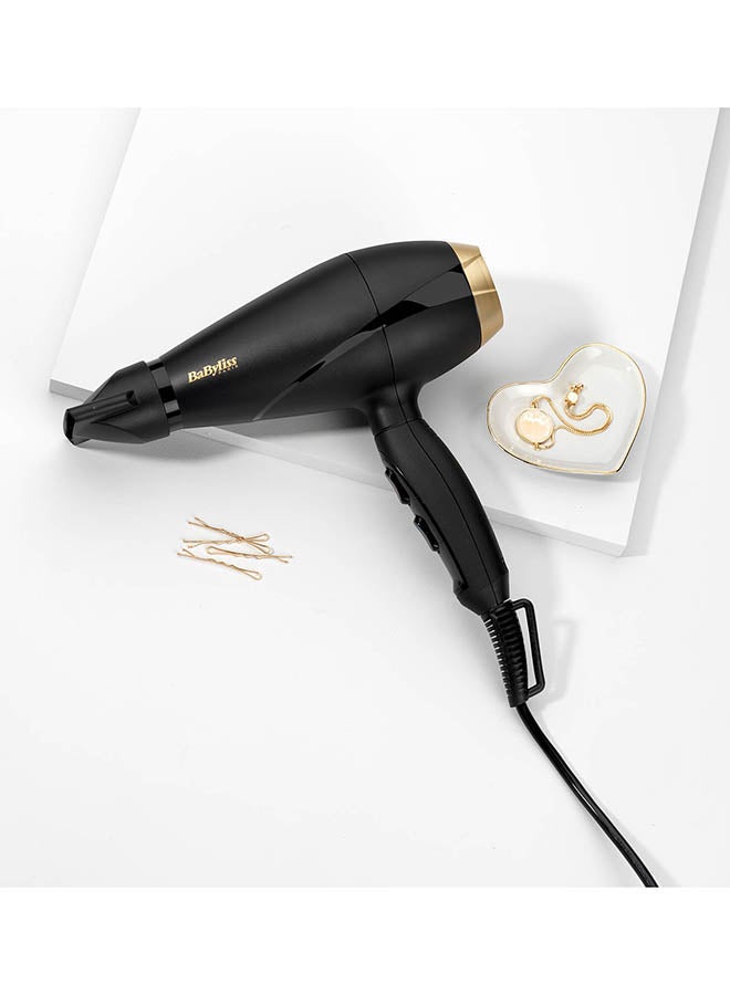 babyliss Ac Hair Dryer 2000W Long-Life Salon Ac Motor With 2 Heat / 2 Speed Settings + Cold Shot 2.8M Salon Length Power Cord  100Km/Hour Air Speed, Removable Rear Filter  6704Sde(Black) Black 9.8x26.2x24.8cm  - Image 2