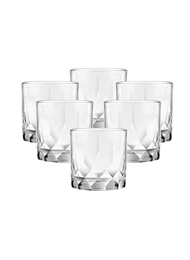 Home Box 6-Piece Ocean Connexion Double Rock Glass Clear 3.4x3.5inch - Image 1