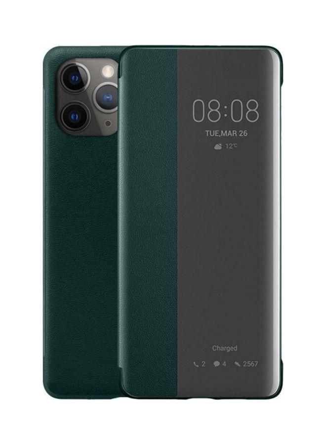 مارجون غطاء حماية قلاب بنافذة عرض ذكية لهاتف آيفون 11 برو أخضر غامق - Image 1