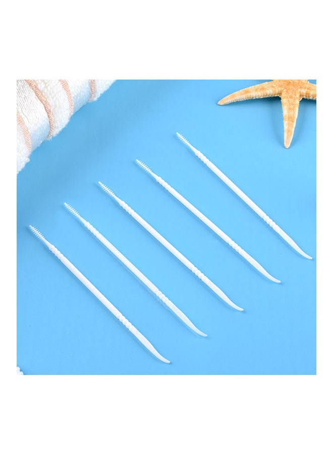 Generic 300-Piece Toothpick 2-In-1 Dental Floss Picks High Toughness Interdental Brush White  - Image 4