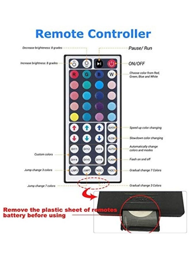 Generic LED Strip Light With Remote Controller Multicolour 1.19kg  - Image 5