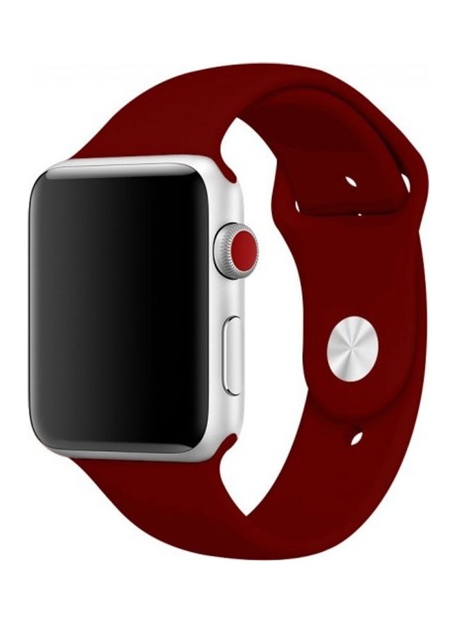 MARGOUN - Silicone Replacement Band For Apple Watch 38/40mm Wine Red - Image 1