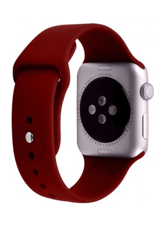 MARGOUN - Silicone Replacement Band For Apple Watch 38/40mm Wine Red - Image 1