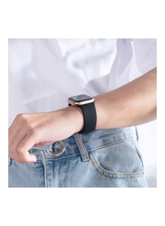 مارجون سوار بديل من السيليكون لساعات أبل مقاس 38/40 مم أسود - Image 5