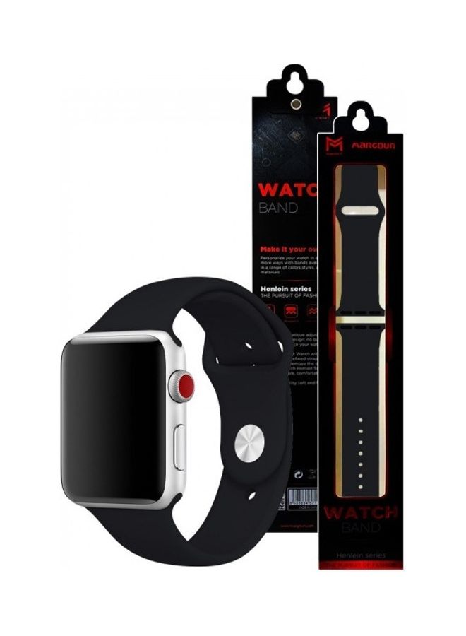 MARGOUN - Silicone Replacement Band For Apple Watch 38/40mm Black - Image 1