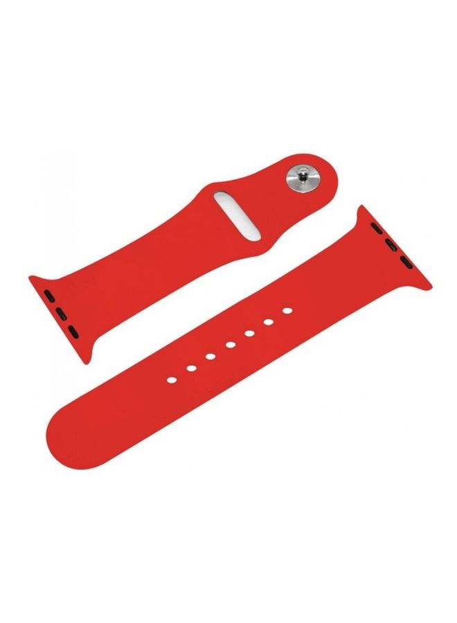 MARGOUN Silicone Replacement Band For Apple Watch 38/40mm Red - Image 4