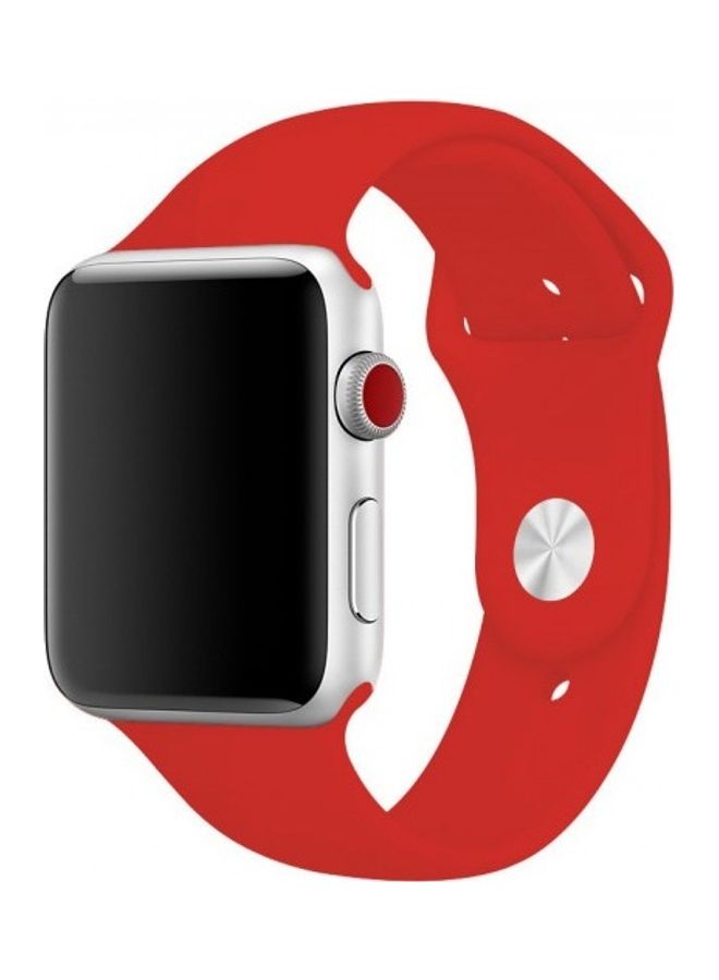 MARGOUN - Silicone Replacement Band For Apple Watch 42/44mm Red - Image 1