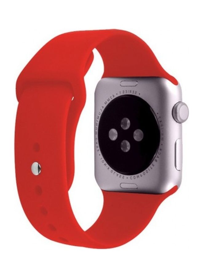 MARGOUN - Silicone Replacement Band For Apple Watch 42/44mm Red - Image 1
