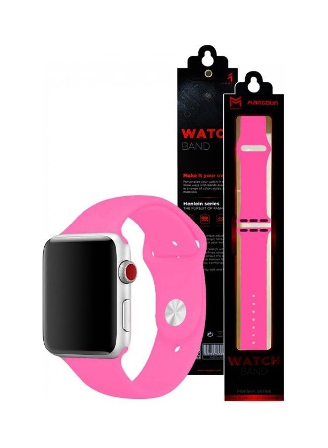 MARGOUN - Silicone Replacement Band For Apple Watch 38/40mm Barbie Pink - Image 1