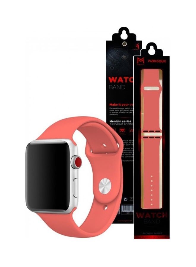 MARGOUN - Silicone Replacement Band For Apple Watch 42/44mm Pink - Image 1