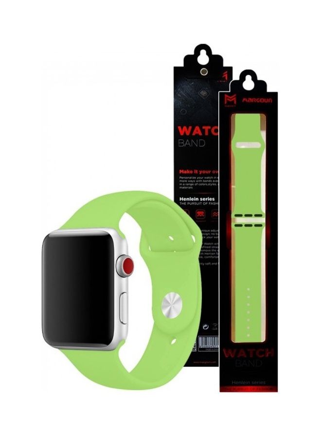 MARGOUN - Silicone Replacement Band For Apple Watch 42/44mm Green - Image 1