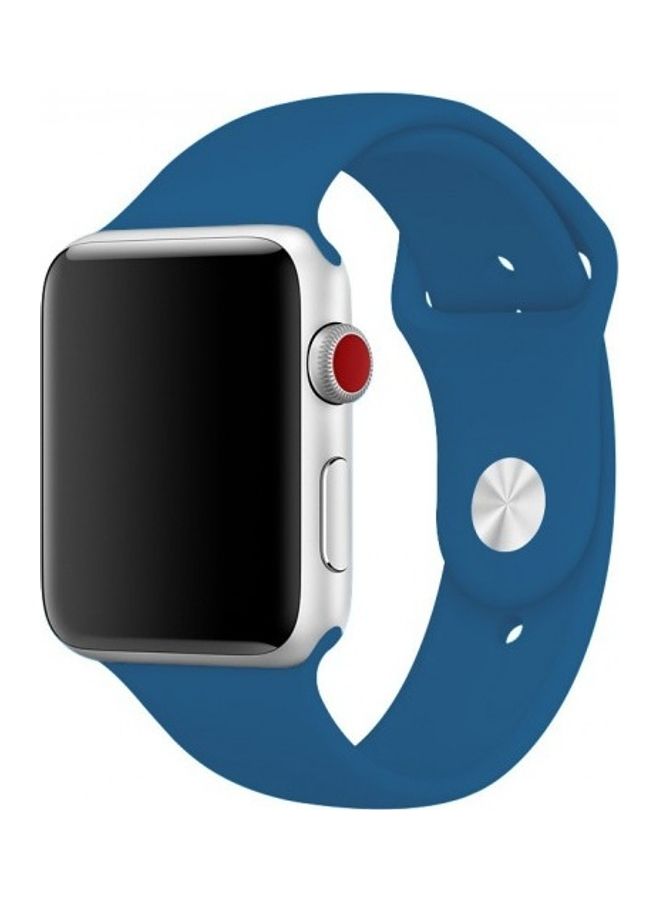 Silicone Replacement Band For Apple Watch 38/40mm Denim Blue