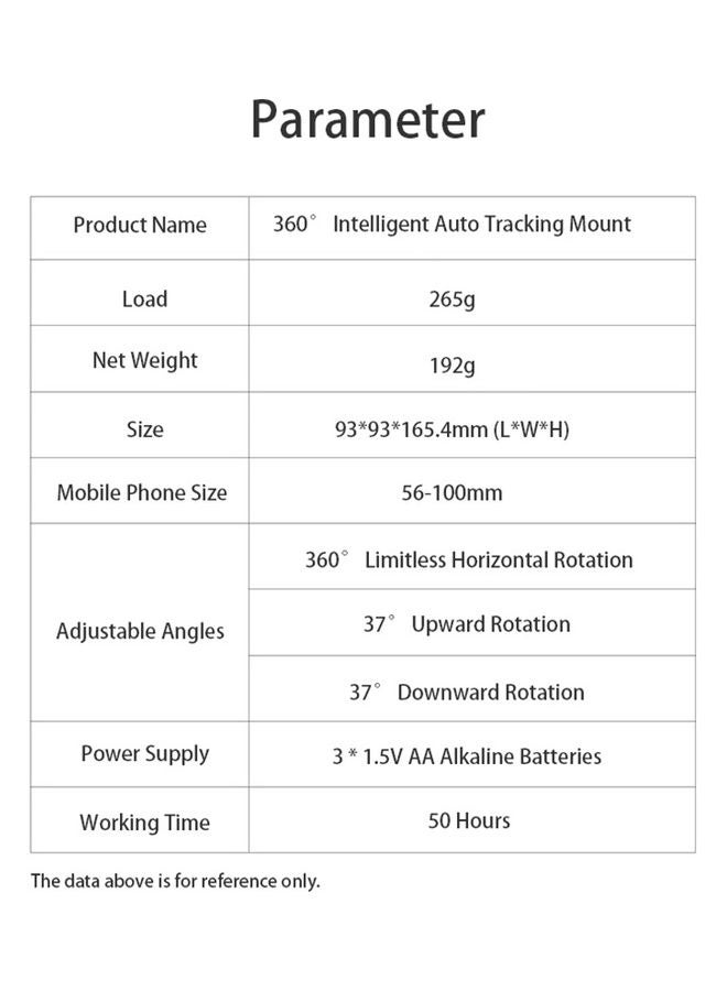 Intelligent Auto Tracking Mount Selfie Stick White  - Image 2