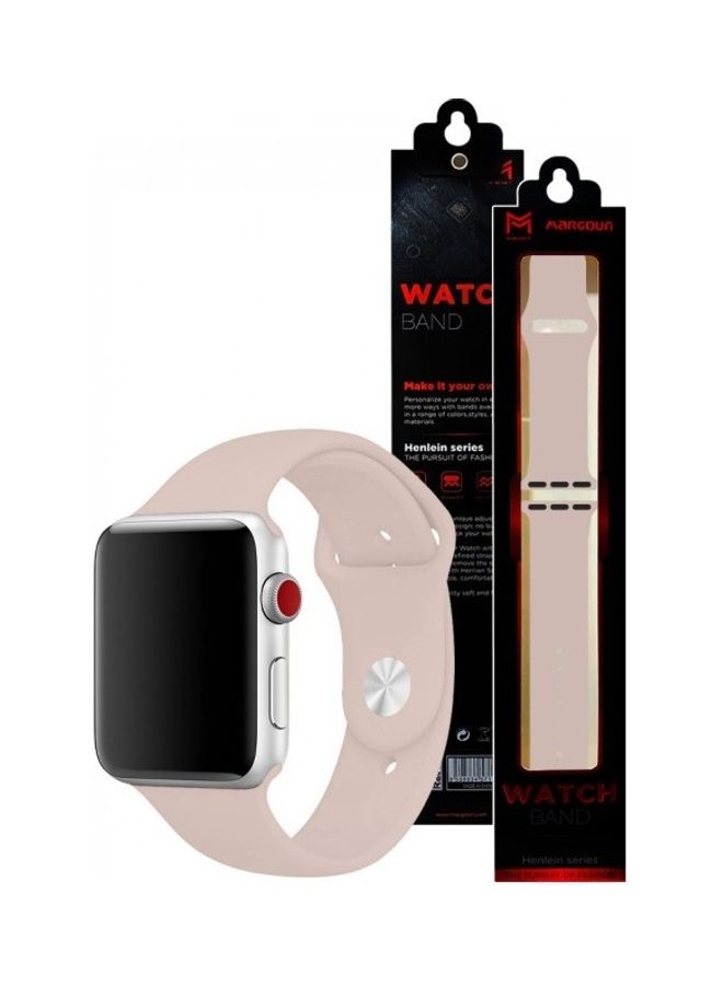MARGOUN - Silicone Replacement Band For Apple Watch 38/40mm Pink Sand - Image 1