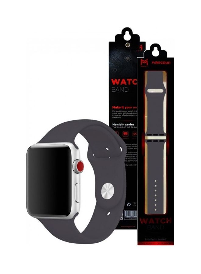 MARGOUN - Silicone Replacement Band For Apple Watch 42/44mm Cocoa - Image 1