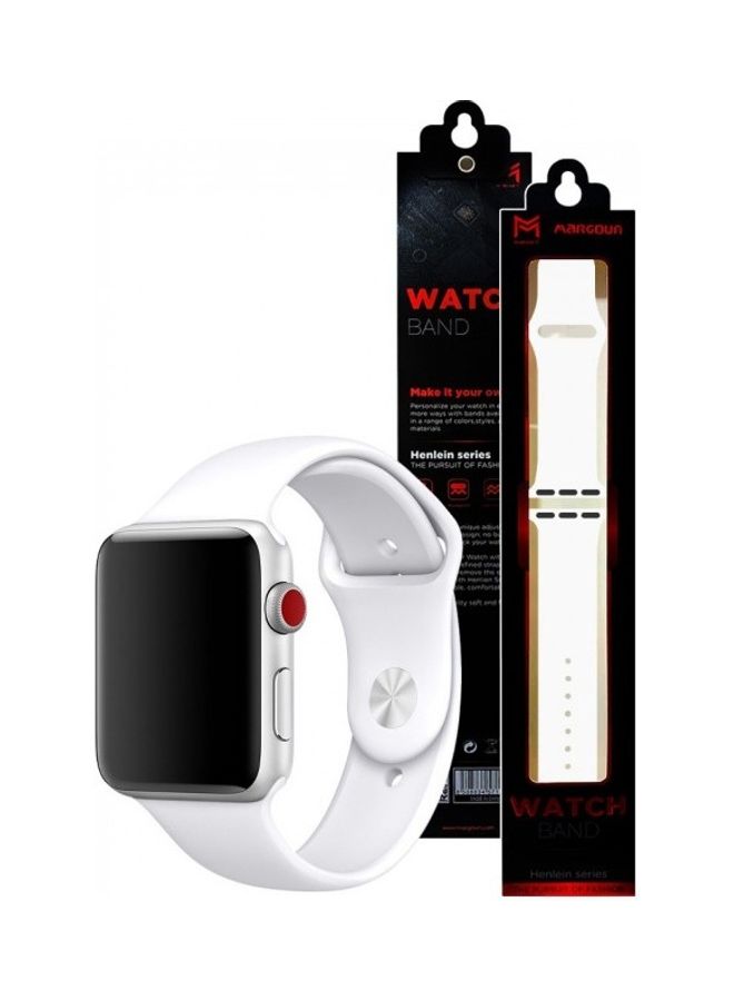 MARGOUN - Silicone Replacement Band For Apple Watch 42/44mm Soft White - Image 1
