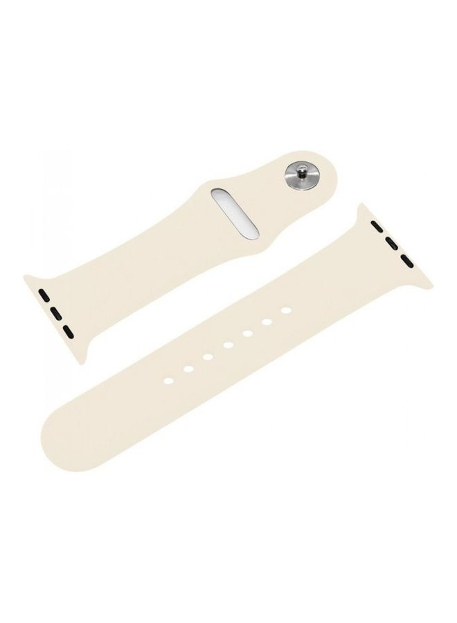Silicone Replacement Band For Apple Watch 42/44mm Antique White