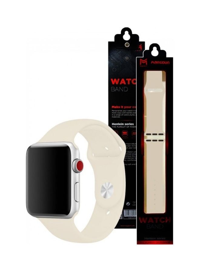 MARGOUN Silicone Replacement Band For Apple Watch 38/40mm Antique White - Image 4