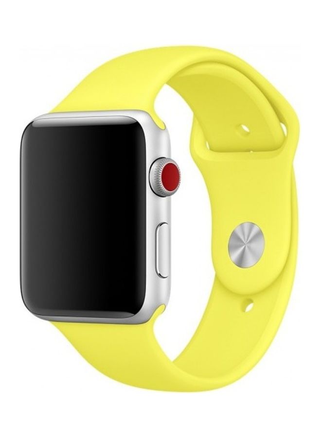 MARGOUN - Silicone Replacement Band For Apple Watch 42/44mm Yellow - Image 1