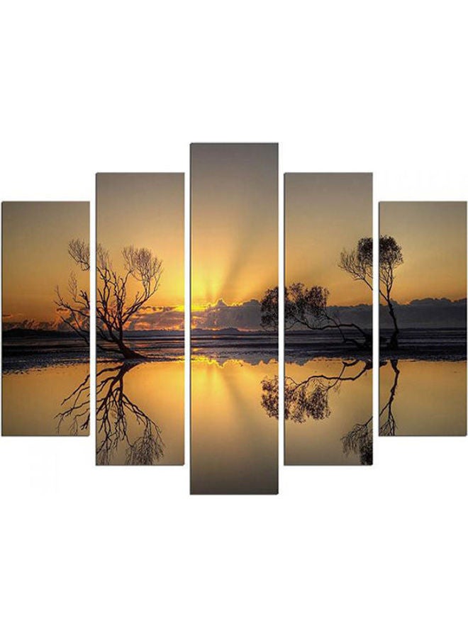 PURE - Decorative Mdf Painting 5 Piece Set - Mixed Media Multicolour 110x60cm - Image 1