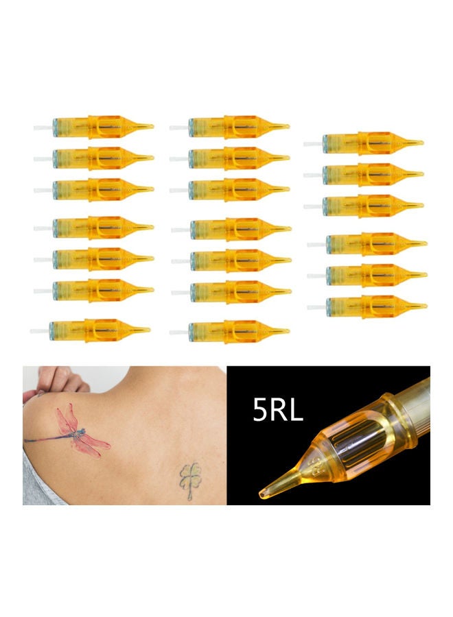 20-Piece 7RL Disposable Tattoo Needle Set Yellow - Image 2