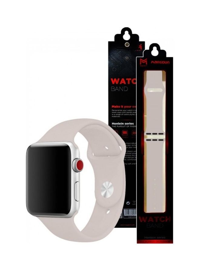 MARGOUN Silicone Replacement Band For Apple Watch 38/40mm Stone - Image 4