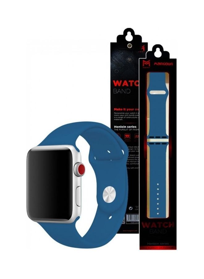 MARGOUN Silicone Replacement Band For Apple Watch 38/40mm Denim Blue - Image 5