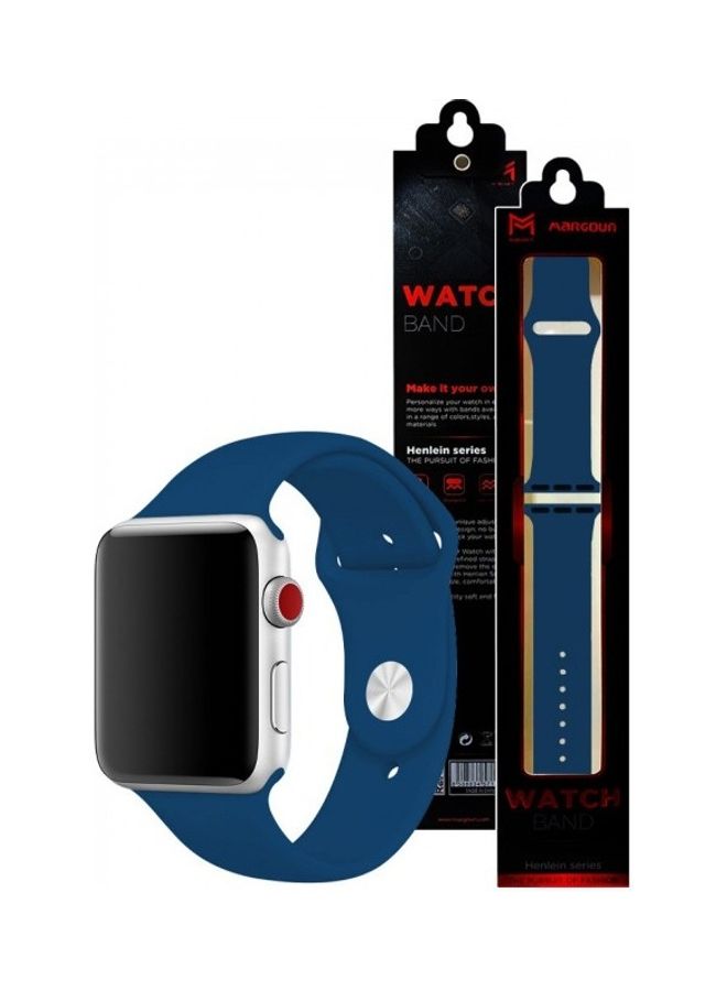 MARGOUN - Silicone Replacement Band For Apple Watch 42/44mm Blue Horizon - Image 1