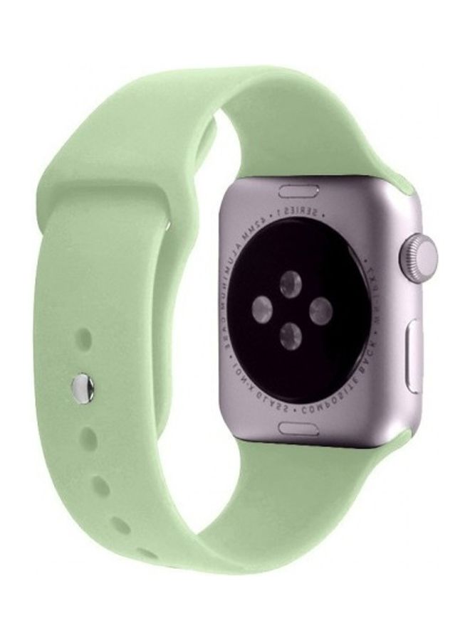 MARGOUN Silicone Replacement Band For Apple Watch 42/44mm Mint Green - Image 2