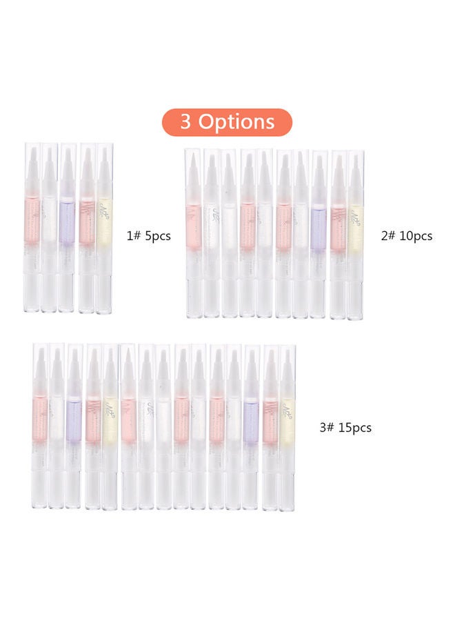 مجموعة أقلام زيت للعناية بالأظافر والجلد المحيط بها مكونة من 10 قطع شفاف - Image 5