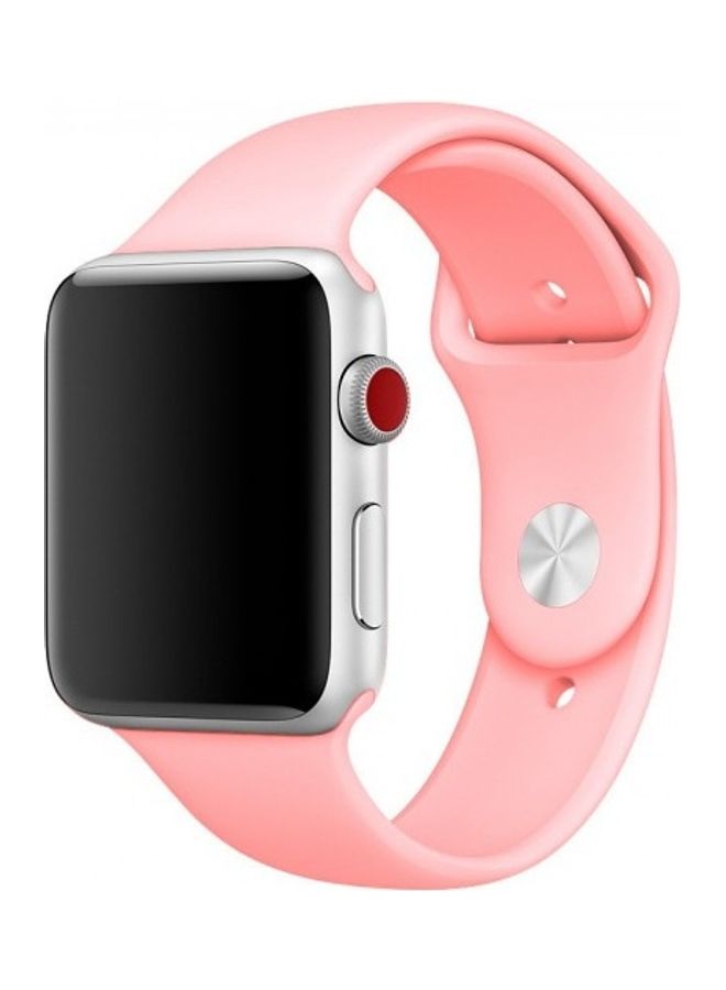MARGOUN - Silicone Replacement Band For Apple Watch 42/44mm Light Pink - Image 1