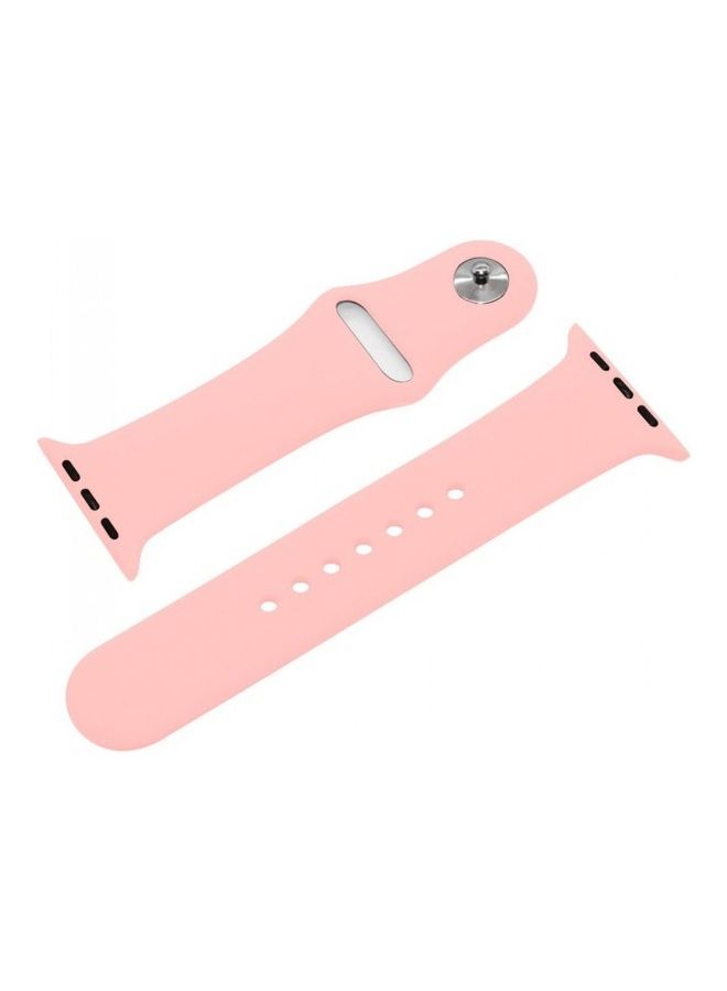 MARGOUN - Silicone Replacement Band For Apple Watch 42/44mm Light Pink - Image 1