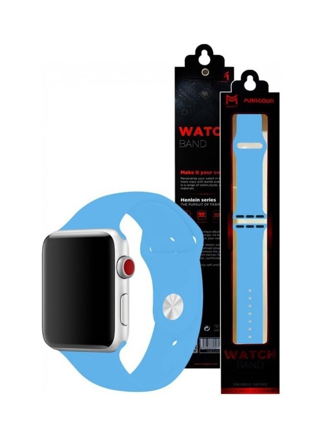 MARGOUN - Silicone Replacement Band For Apple Watch 38/40mm Blue - Image 1