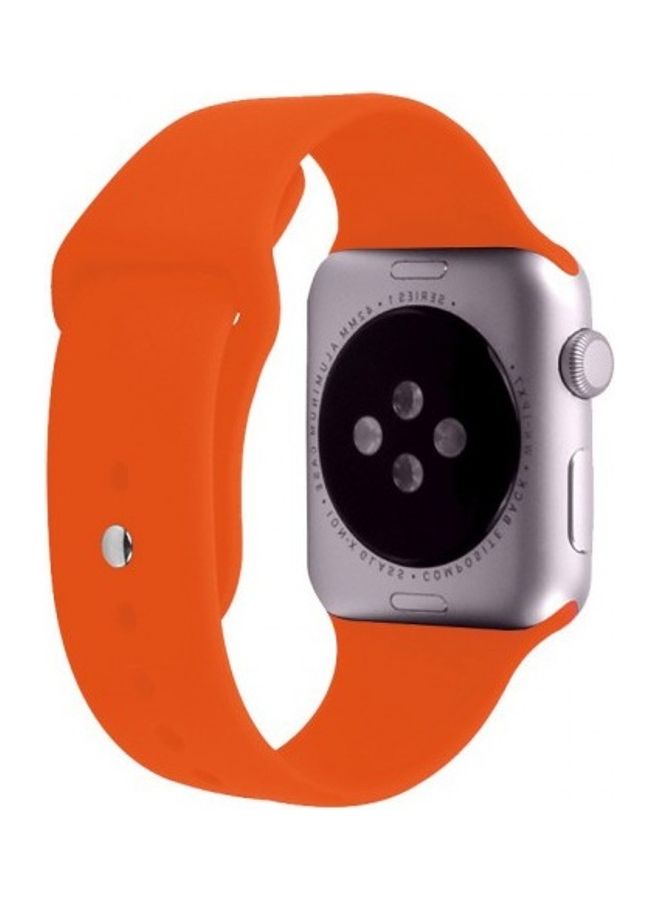 MARGOUN - Silicone Replacement Band For Apple Watch 42/44mm Orange - Image 1