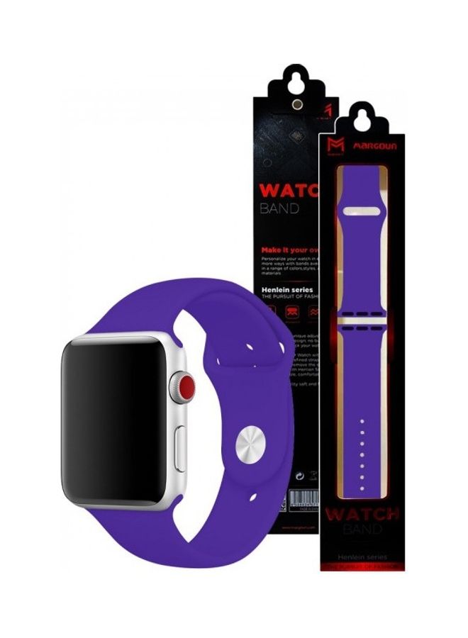 Silicone Replacement Band For Apple Watch 42/44mm Purple