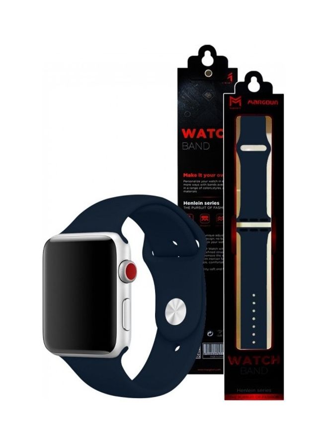 MARGOUN - Silicone Replacement Band For Apple Watch 38/40mm Midnight Blue - Image 1