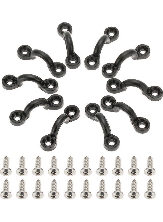 Generic 10-Piece Nylon Bungee Deck Loops Tie Down Pad Eye With 20 Screws 15.00 x 1.50 x 11.00cm - Image 1