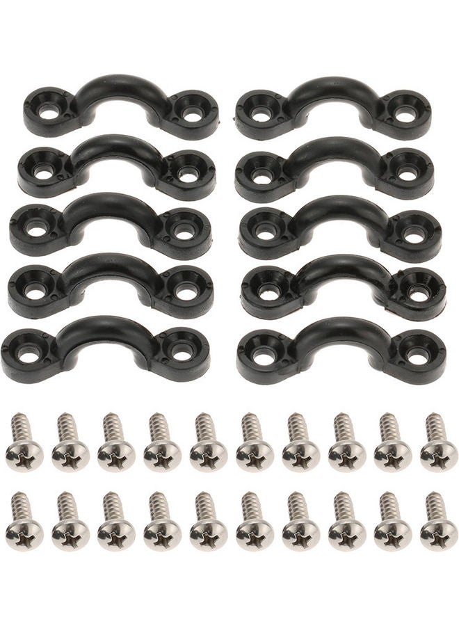 Generic 10-Piece Nylon Bungee Deck Loops Tie Down Pad Eye With 20 Screws 15.00 x 1.50 x 11.00cm - Image 2