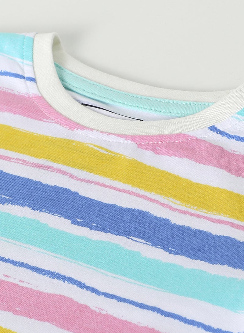 NEON Striped Pattern T-Shirt Multicolour  - Image 4