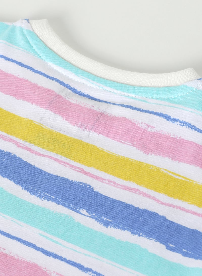 NEON Striped Pattern T-Shirt Multicolour  - Image 5