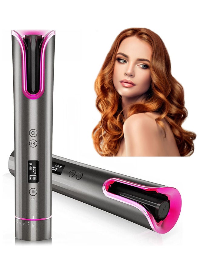 Generic Cordless USB Automatic Hair Curler Grey/Rose Red 23x4.8x4.2cm  - Image 2