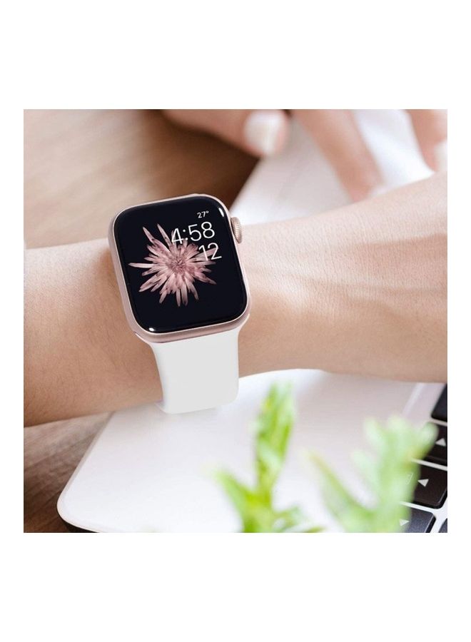 مارجون سوار بديل من السيليكون لساعات أبل مقاس 38/40 مم أبيض - Image 3