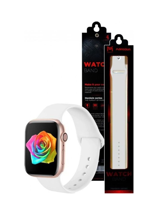 مارجون سوار بديل من السيليكون لساعات أبل مقاس 38/40 مم أبيض - Image 4